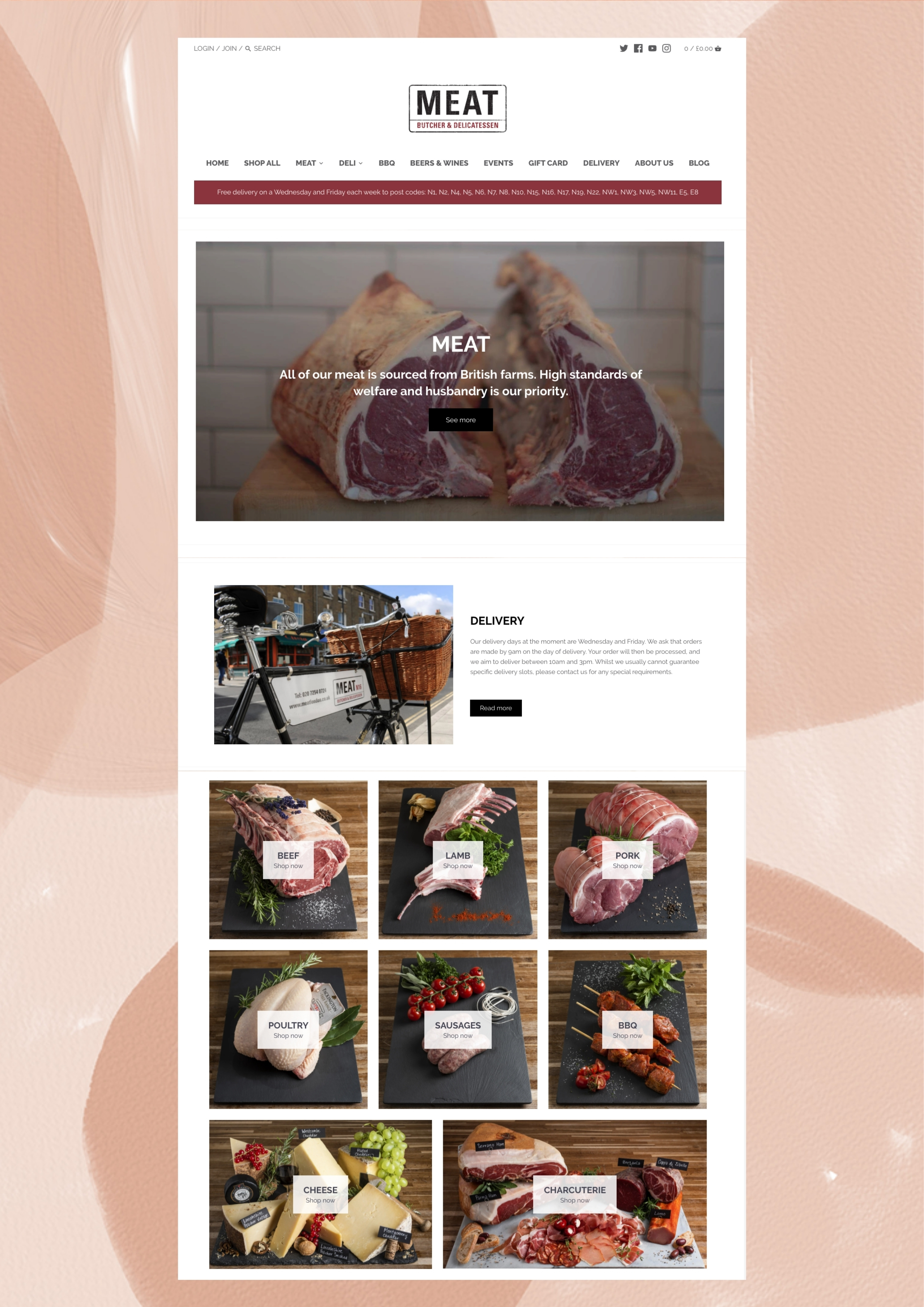 Webiste for Meat Shop